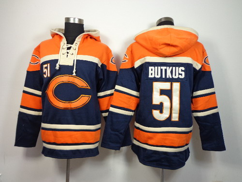 Chicago Bears #51 Dick Butkus 2014 Blue Hoodie