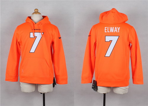 Nike Denver Broncos #7 John Elway Orange Kids Hoodie