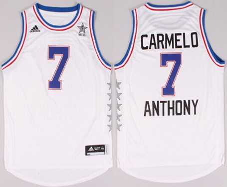 2015 NBA Eastern All-Stars #7 Carmelo Anthony Revolution 30 Swingman White Jersey