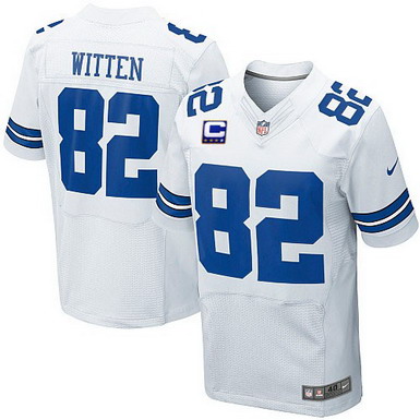 Nike Dallas Cowboys #82 Jason Witten White C Patch Elite Jersey