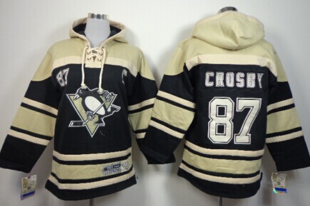 Old Time Hockey Pittsburgh Penguins #87 Sidney Crosby Black Kids Hoodie
