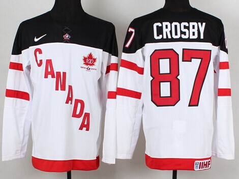 2014/15 Team Canada #87 Sidney Crosby White 100TH Jersey