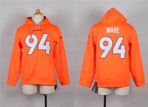 Nike Denver Broncos #94 DeMarcus Ware Orange Kids Hoodie