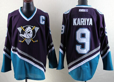 Anaheim Ducks #9 Paul Kariya Purple Throwback CCM Jersey
