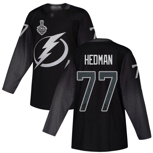 Adidas Lightning #77 Victor Hedman Black Alternate Authentic 2020 Stanley Cup Final Stitched NHL Jersey