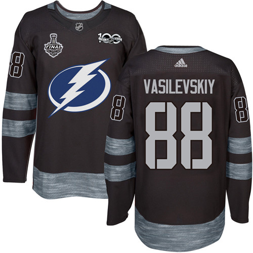 Adidas Lightning #88 Andrei Vasilevskiy Black 1917-2017 100th Anniversary 2020 Stanley Cup Final Stitched NHL Jersey