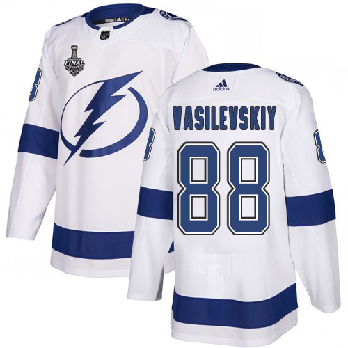 Adidas Lightning #88 Andrei Vasilevskiy White Road Authentic 2020 Stanley Cup Final Stitched NHL Jersey
