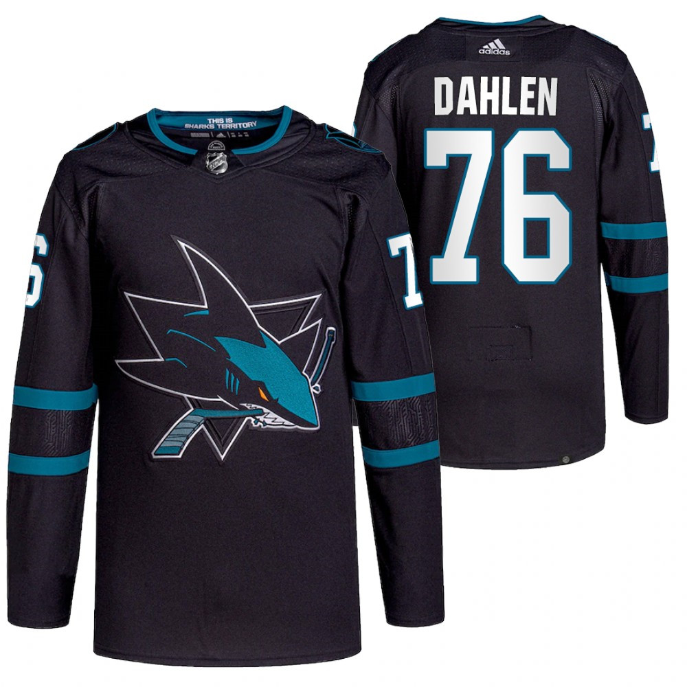 Adidas San Jose Sharks #76 Jonathan Dahlen Black Alternate Authentic Stitched NHL Jersey