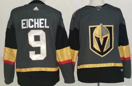 Adidas Vegas Golden Knights #9 Jack Eichel Grey Home Authentic Stitched NHL Jersey