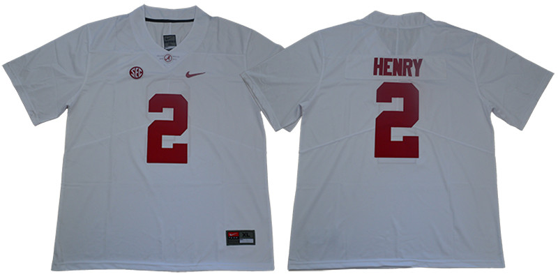 Alabama Crimson Tide 2 Derrick Henry White Nike College Football Jersey