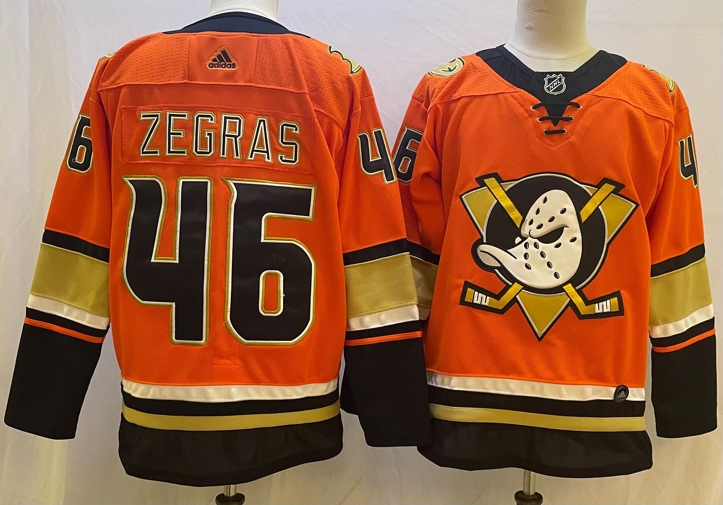 Big Size Men's Anaheim Ducks #46 Trevor Zegras Orange Authentic Adidas Jersey