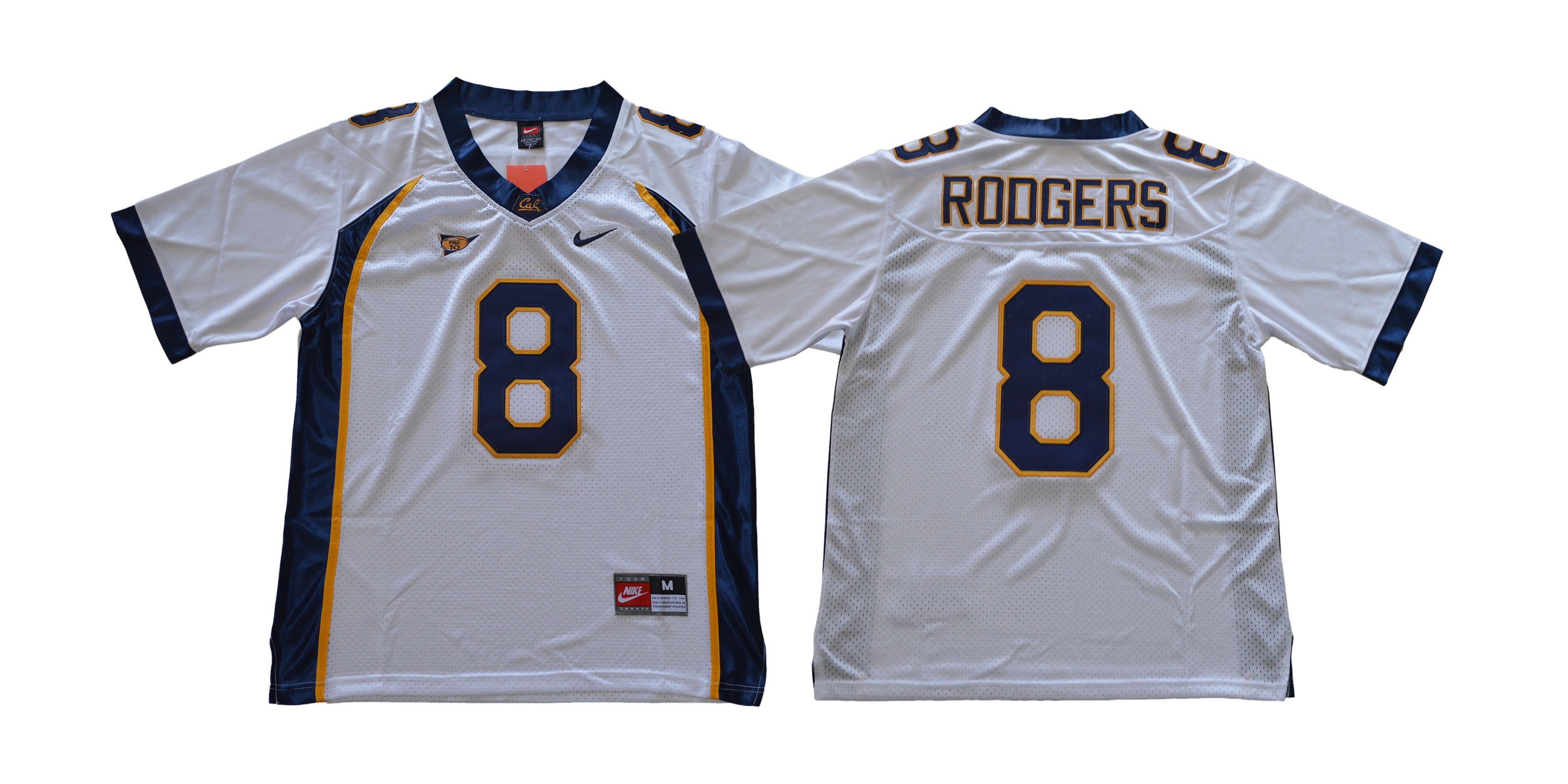 California Golden Bears 8 Aaron Rodgers White College Football Jersey.