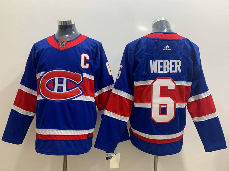 Canadiens 6 Shea Weber Blue 2020-21 Reverse Retro Adidas Jersey