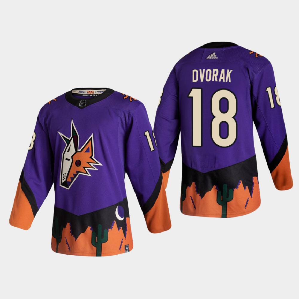 Christian Dvorak Reverse Retro #18 Arizona Coyotes 2020-21 Authentic Jersey - Purple