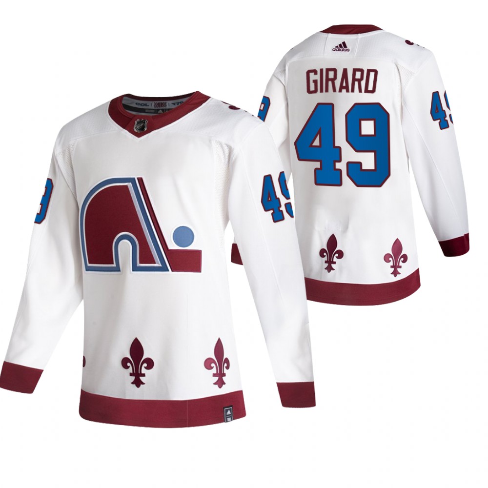 Colorado Avalanche #49 Samuel Girard White Men's Adidas 2020-21 Reverse Retro Alternate NHL Jersey