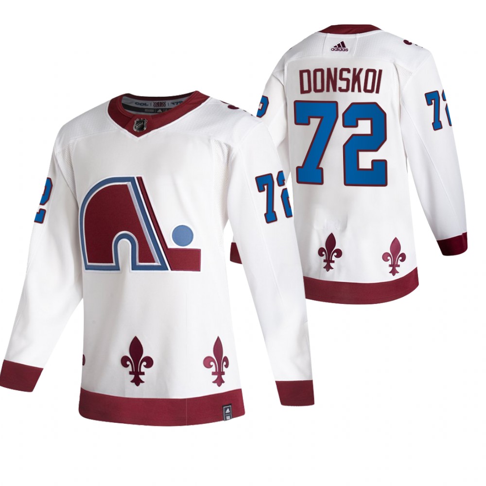 Colorado Avalanche #72 Joonas Donskoi White Men's Adidas 2020-21 Reverse Retro Alternate NHL Jersey