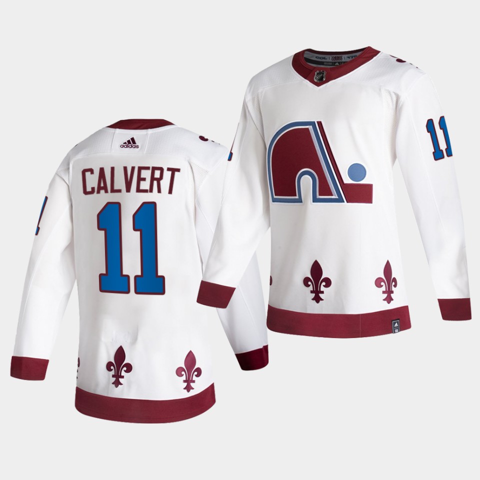 Colorado Avalanche Matt Calvert 2021 Reverse Retro White Authentic Jersey White