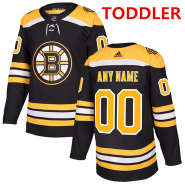 Custom Boston Bruins Black Home Adidas Hockey Stitched NHL Toddler Jersey