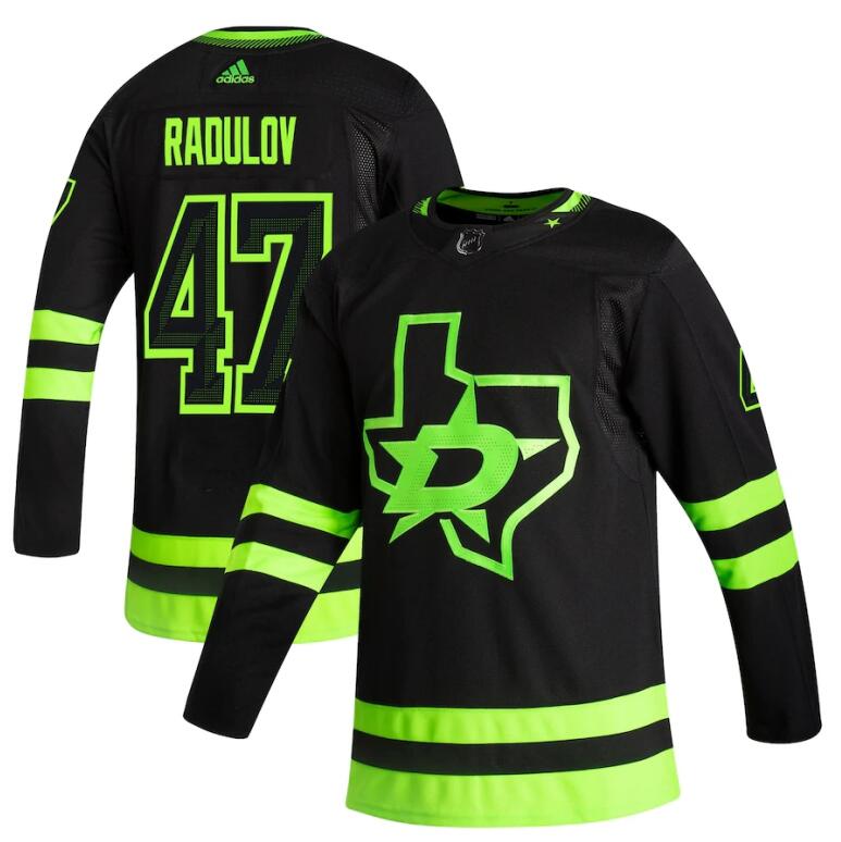 Dallas Stars #47 Alexander Radulov Black Men's Adidas 2020-21 Reverse Retro Alternate NHL Jersey