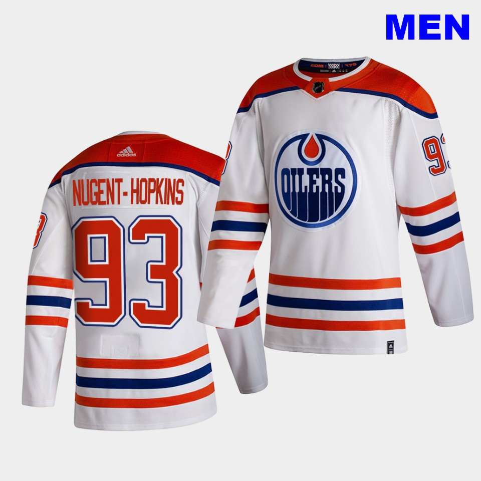 Edmonton Oilers #93 Ryan Nugent-Hopkins 2021 Reverse Retro White Special Edition Authentic Jersey
