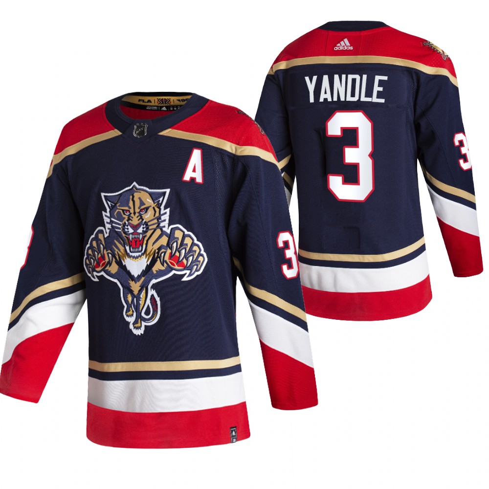 Florida Panthers #3 Keith Yandle Black Men's Adidas 2020-21 Reverse Retro Alternate NHL Jersey