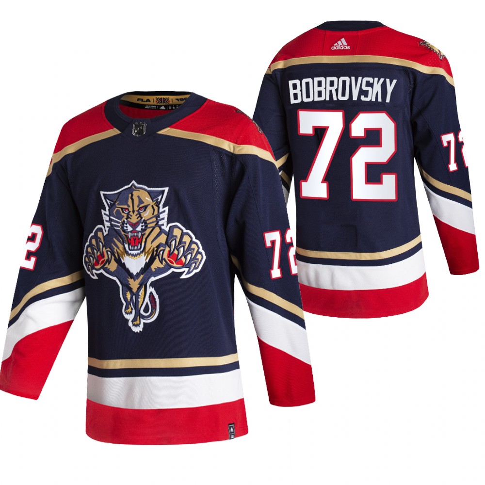 Florida Panthers #72 Sergei Bobrovsky Black Men's Adidas 2020-21 Reverse Retro Alternate NHL Jersey