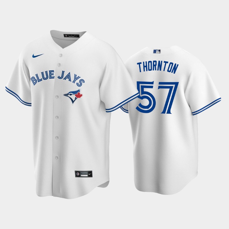Home Toronto Blue Jays #57 Trent Thornton 2020 Replica Team White Men's Jersey