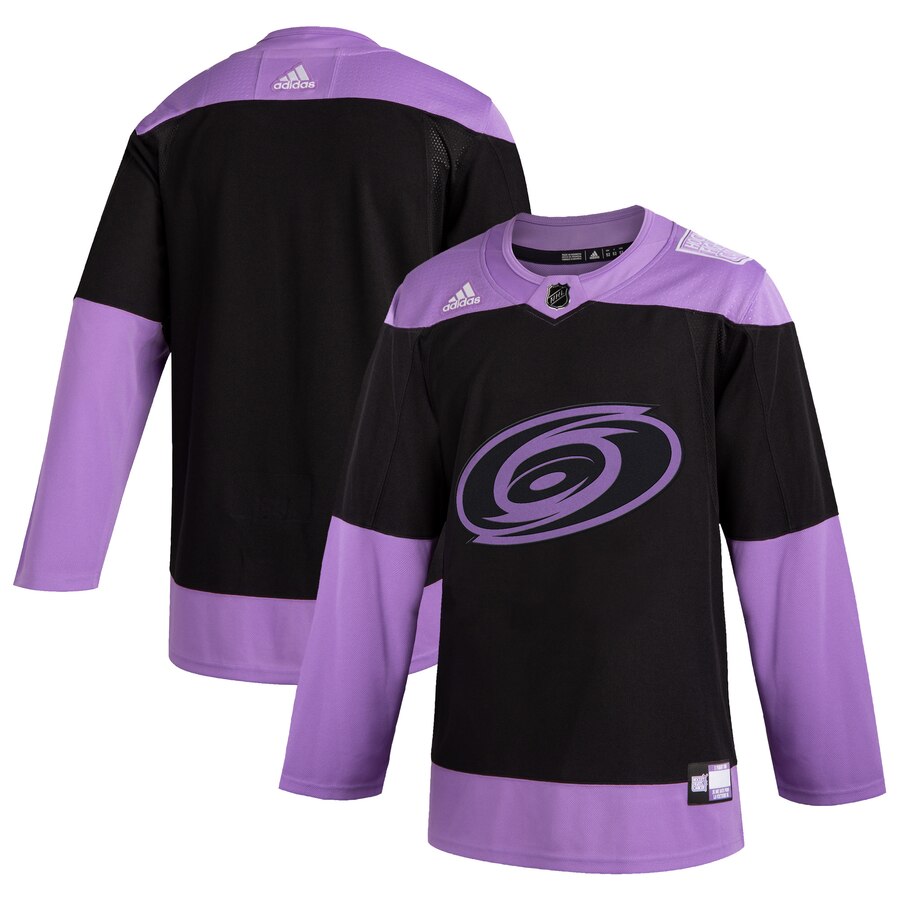 Hurricanes Blank Black Purple Hockey Fights Cancer Adidas Jersey