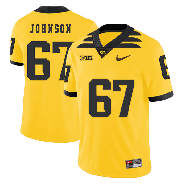 Iowa Hawkeyes 67 Jaleel Johnson Yellow College Football Jersey