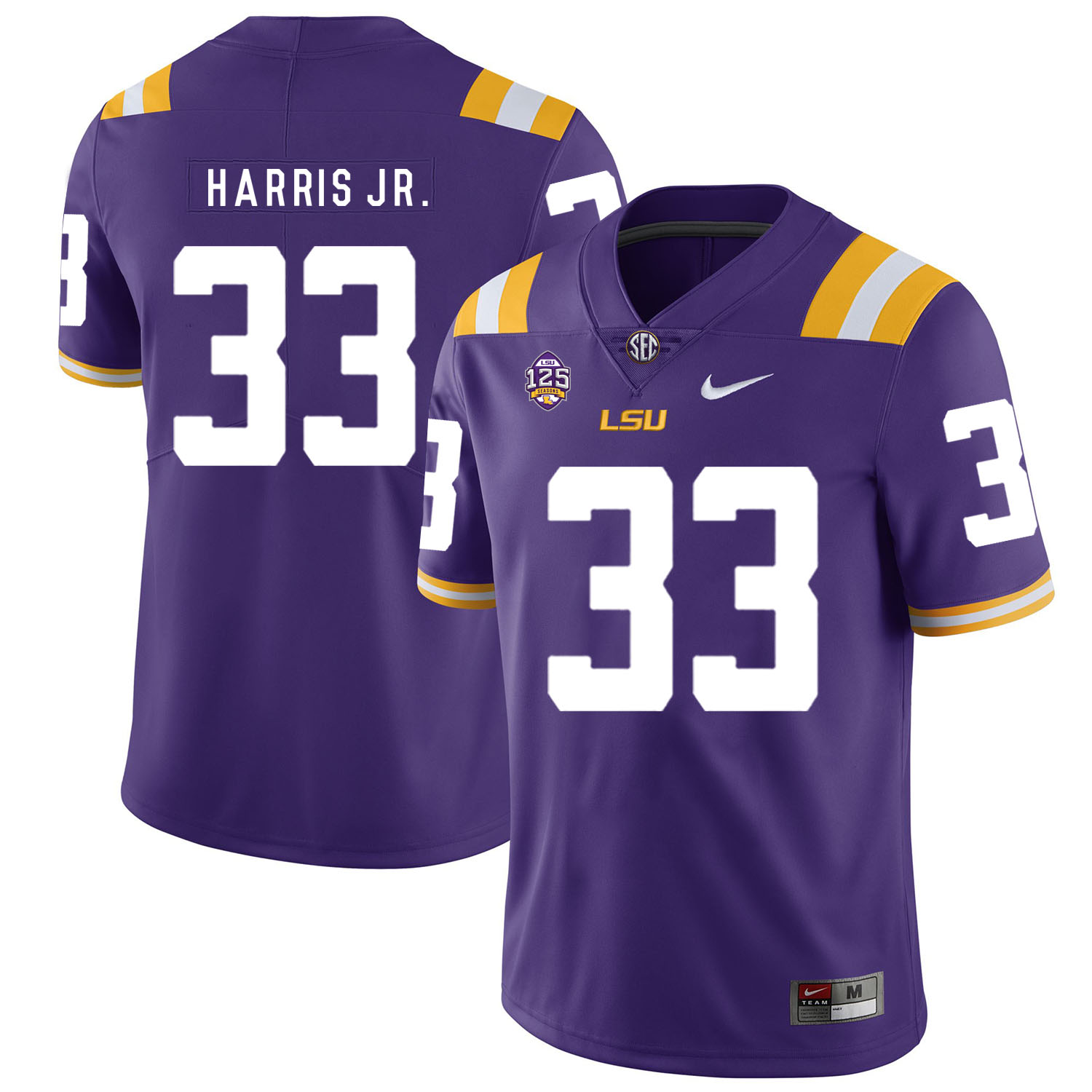LSU Tigers 33 Todd Harris Jr. Purple Nike College Football Jersey