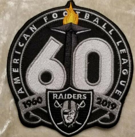 Las Vegas Oakland Raiders 60th Anniversary 4.5 Iron Patch
