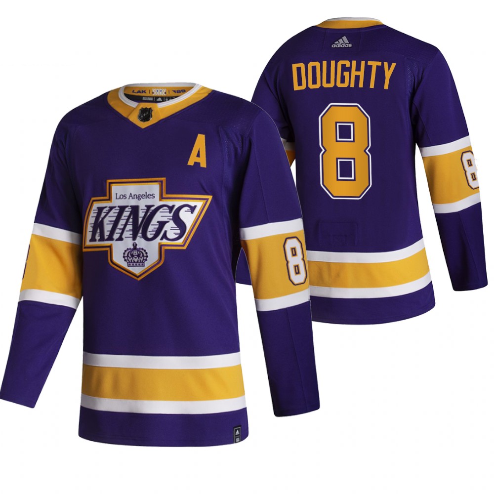 Los Angeles Kings #8 Drew Doughty Black Men's Adidas 2020-21 Reverse Retro Alternate NHL Jersey