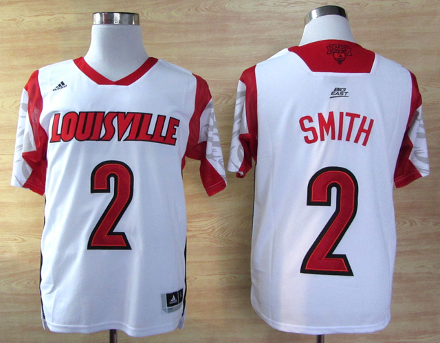 Louisville Cardinals 2 Smith White Big East Jerseys