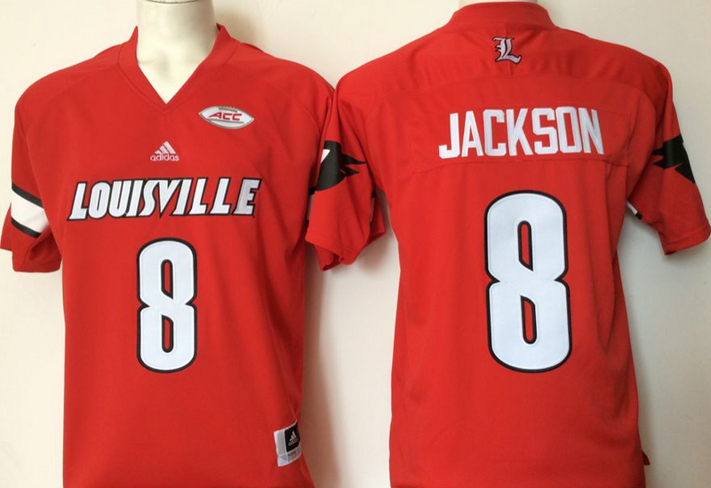 Louisville Cardinals 8 Lamar Jackson Red College Football Jersey