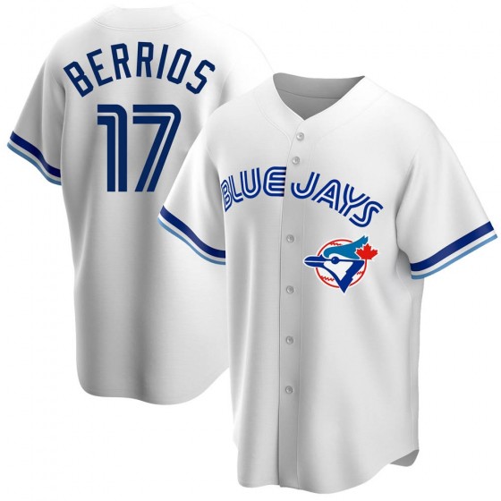 MEN'S TORONTO BLUE JAYS #17 JOSE BERRIOS WHITE HOME COOPERSTOWN COLLECTION JERSEY