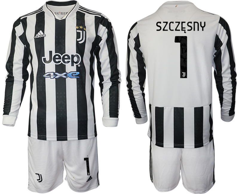 Men 2021-2022 Club Juventus home white Long Sleeve 1 SZCZESNY Adidas Soccer Jersey