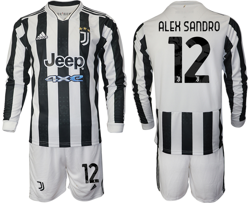 Men 2021-2022 Club Juventus home white Long Sleeve 12 ALEX SANDRO Adidas Soccer Jersey