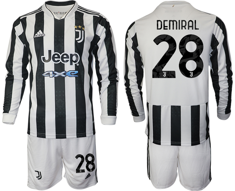 Men 2021-2022 Club Juventus home white Long Sleeve 28 DEMIRAL Adidas Soccer Jersey