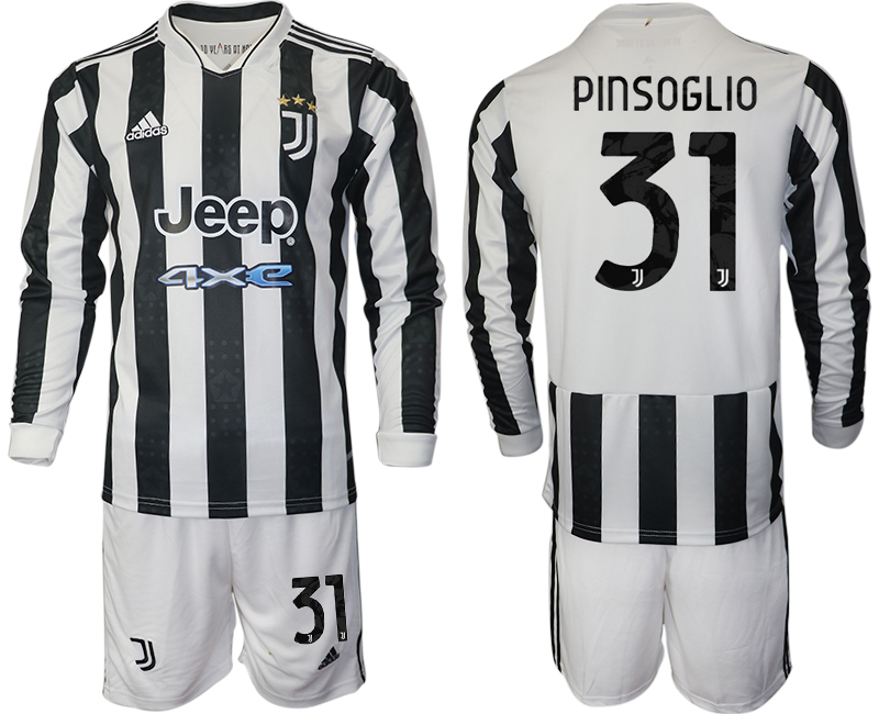 Men 2021-2022 Club Juventus home white Long Sleeve 31 PINSOGLIO Adidas Soccer Jersey