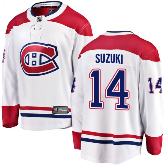 Men's #14 Nick Suzuki Montreal Canadiens Adidas away White Jersey