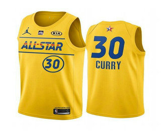 Men's 2021 All-Star #30 Stephen Curry Yellow Western Conference Stitched NBA Jersey