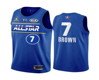 Men's 2021 All-Star #7 Jaylen Brown Blue Eastern Conference Stitched NBA Jersey