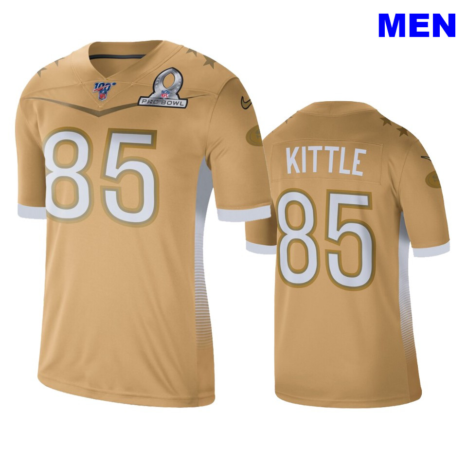 Men's 49ers George Kittle 2020 Pro Bowl NFC Gold Game Jersey