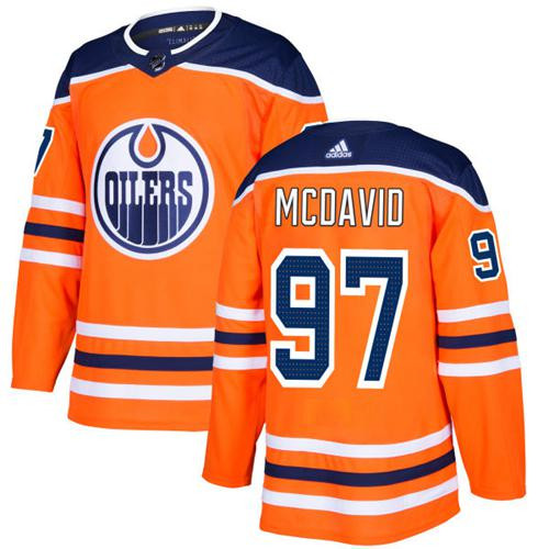 Men's Adidas Edmonton Oilers #97 Connor McDavid Orange Home Authentic Stitched NHL Jersey