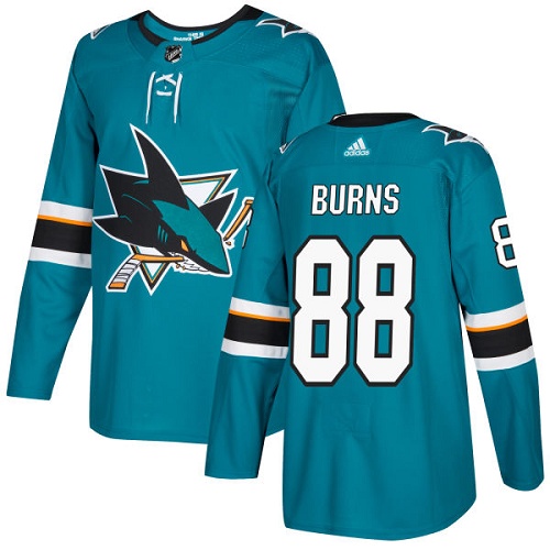 Men's Adidas San Jose Sharks #88 Brent Burns Teal Home Authentic Stitched NHL Jersey