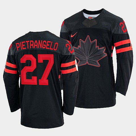 Men's Alex Pietrangelo Canada Hockey Black 2022 Beijing Winter Olympic #27 Alternate Rrplica Jersey
