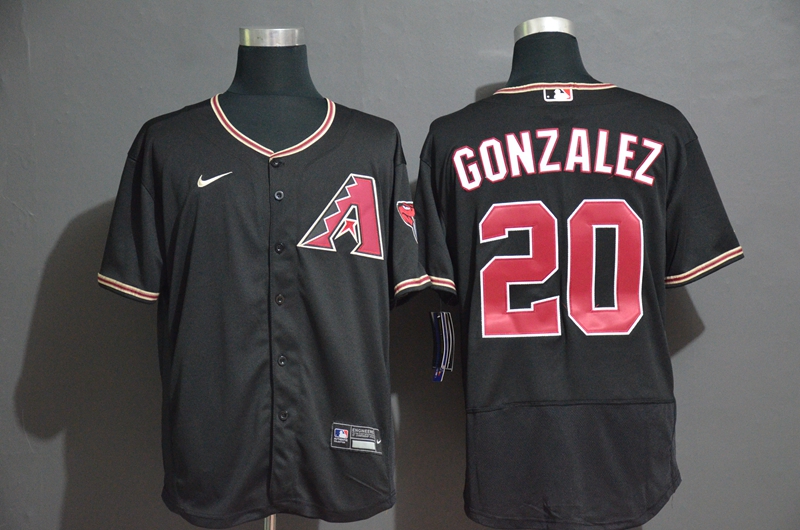 Men's Arizona Diamondback #20 Luis Gonzalez Black Stitched Nike MLB Flex Base Jersey