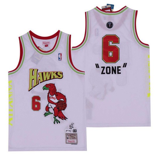 Men's Atlanta Hawks #6 Future White NBA Remix Jersey - Zone