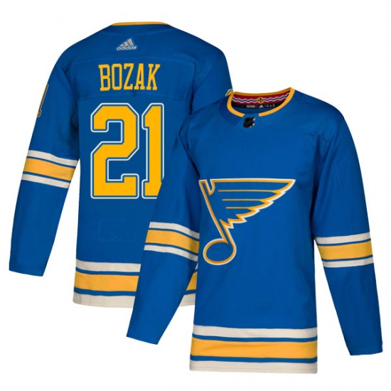 Men's Authentic St. Louis Blues #21 Tyler Bozak Blue Alternate Official Adidas Jersey