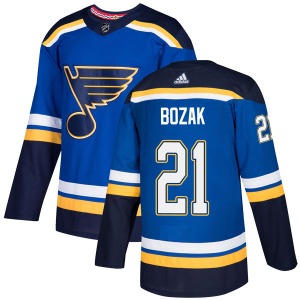 Men's Authentic St. Louis Blues #21 Tyler Bozak Blue Home Official Adidas Jersey